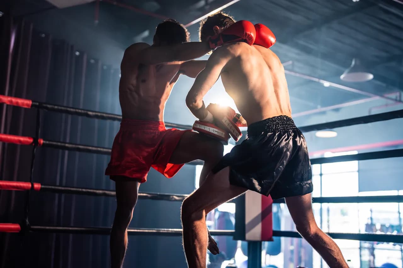 Muay Thai training session at a Phuket fight camp