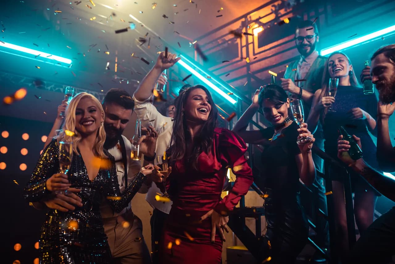 Phuket nightclub with a DJ and crowd on the dance floor