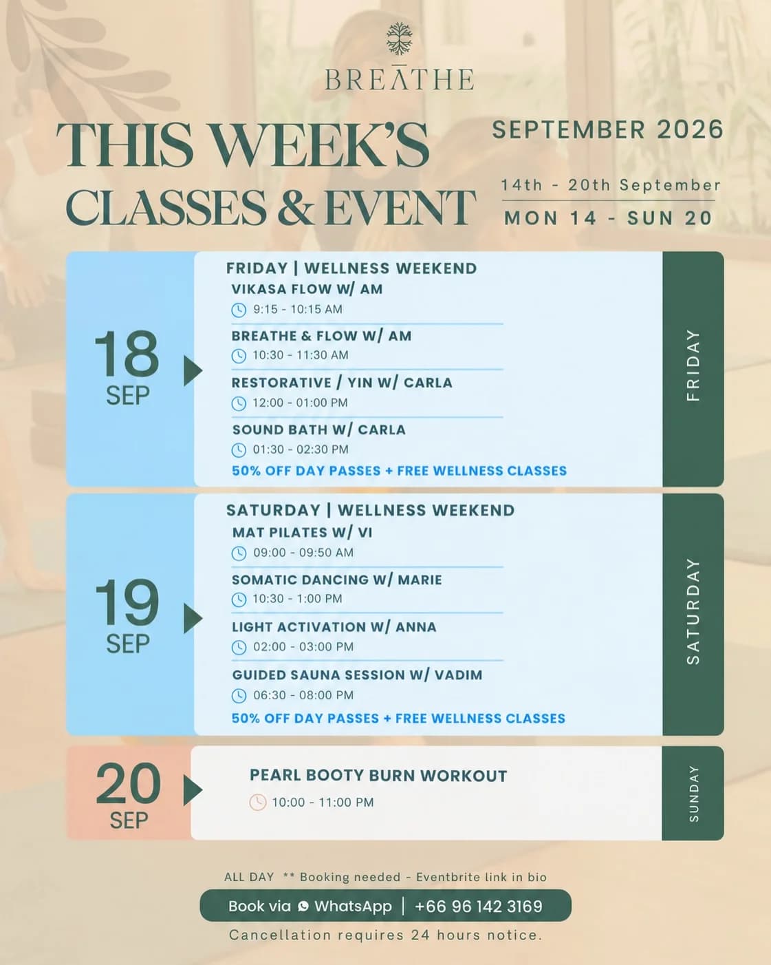 Breathe Weekly Schedule β Wellness Classes & Weekend - 2