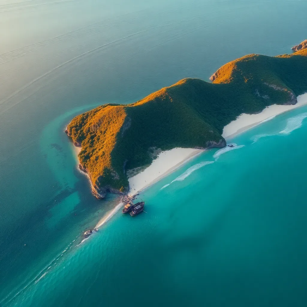Phuket's best beaches — aerial view of Andaman Sea coastline with turquoise water and white sand beaches