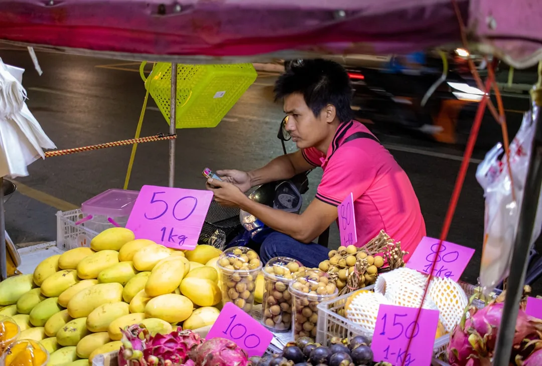 Free night market in Phuket Old Town with food stalls, a free thing to do in Phuket after dark