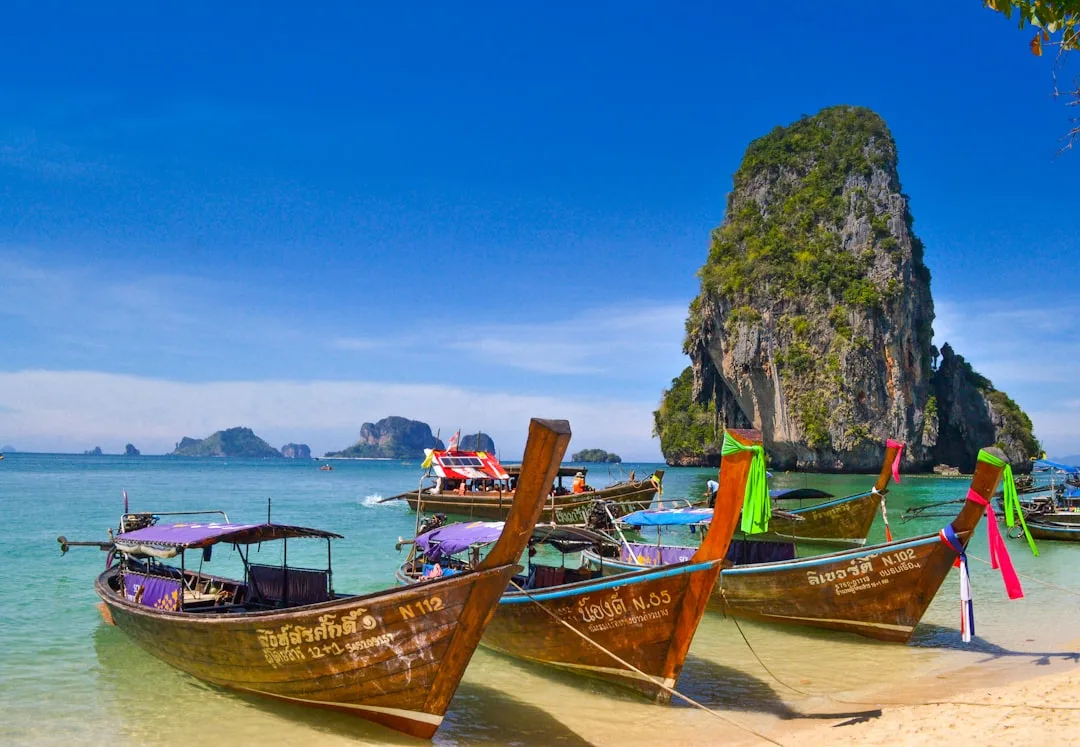 Speedboat ready to depart Ao Po pier for a James Bond Island tour from Phuket, Phang Nga Bay