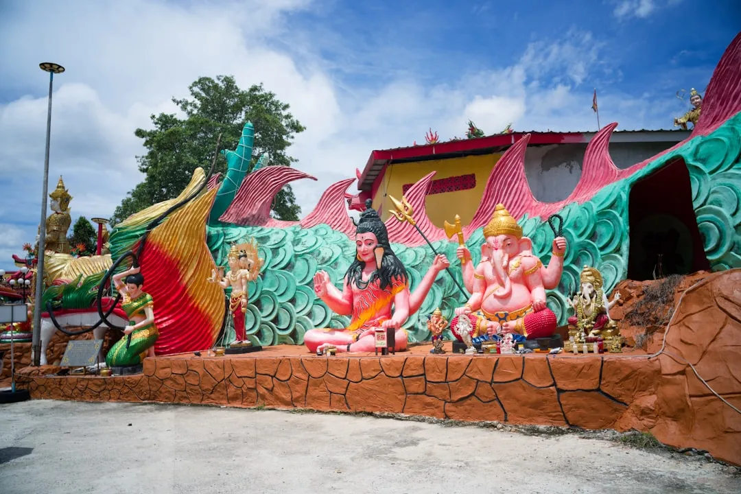 Golden entrance and theatre facade at Phuket FantaSea, the nightly Thai cultural show in Kamala