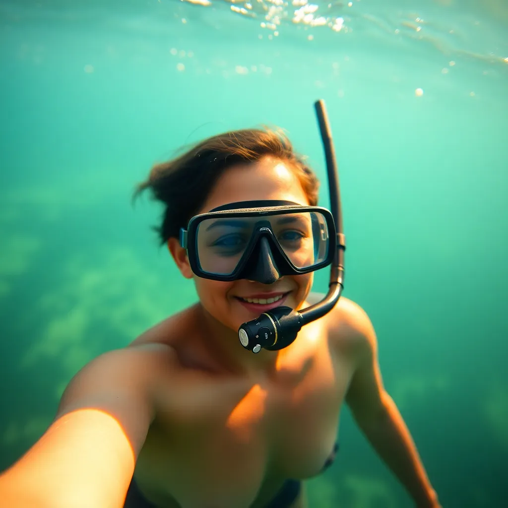 Snorkeling gear including mask, snorkel and reef-safe sunscreen laid out on a Phuket speedboat deck at sunrise
