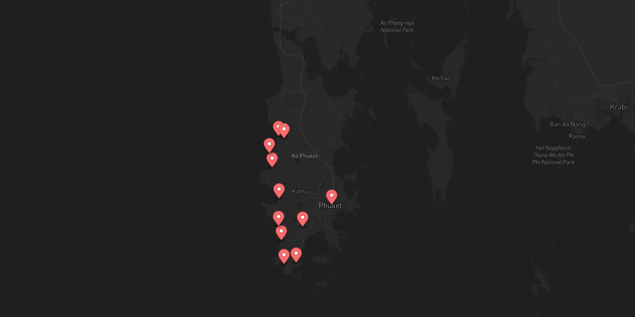 Map of Phuket island neighborhoods