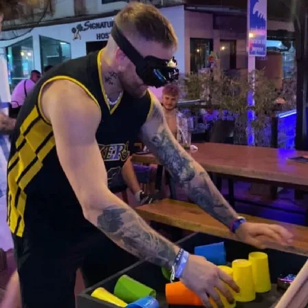 Indoor game jam session with teams competing in Phuket